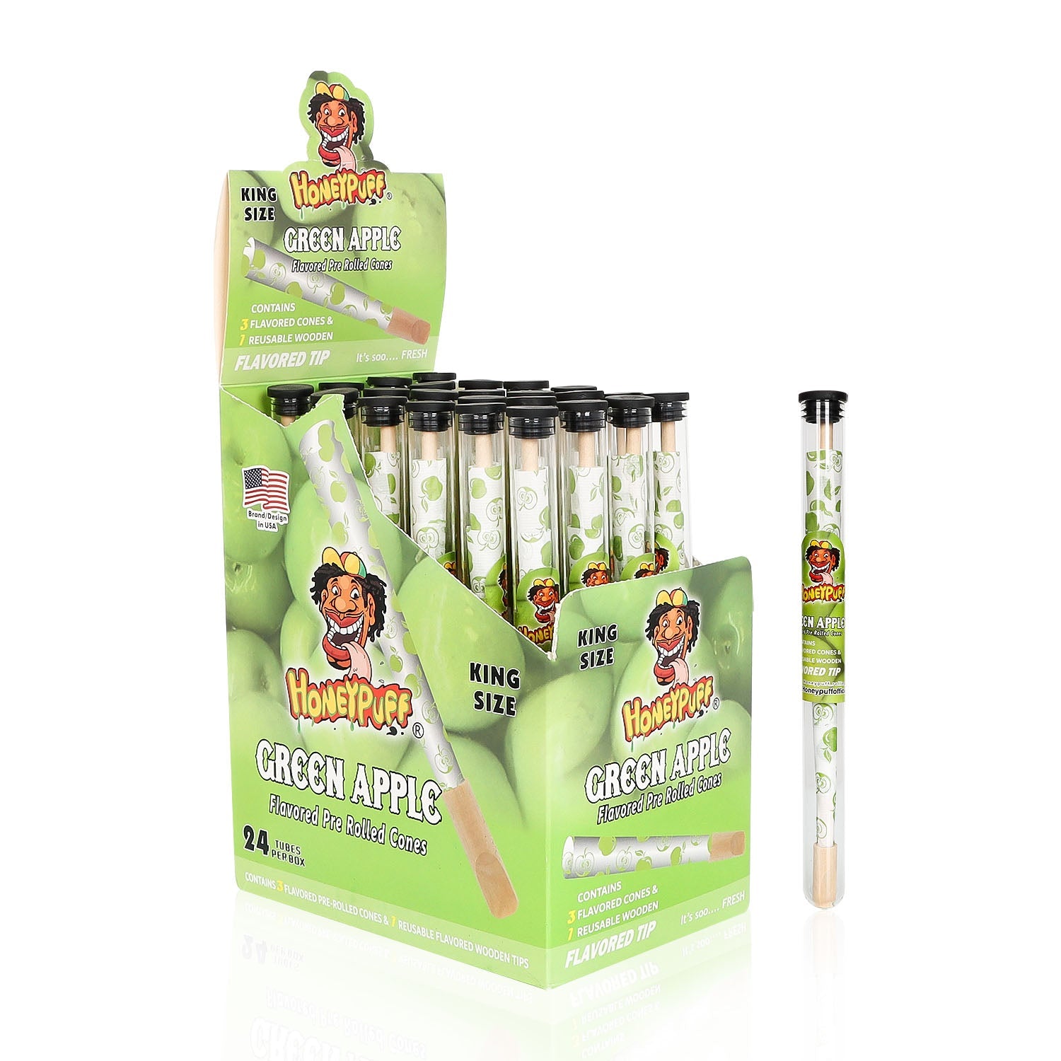 HONEYPUFF GREEN APPLE CONES + FLAVORED TIP