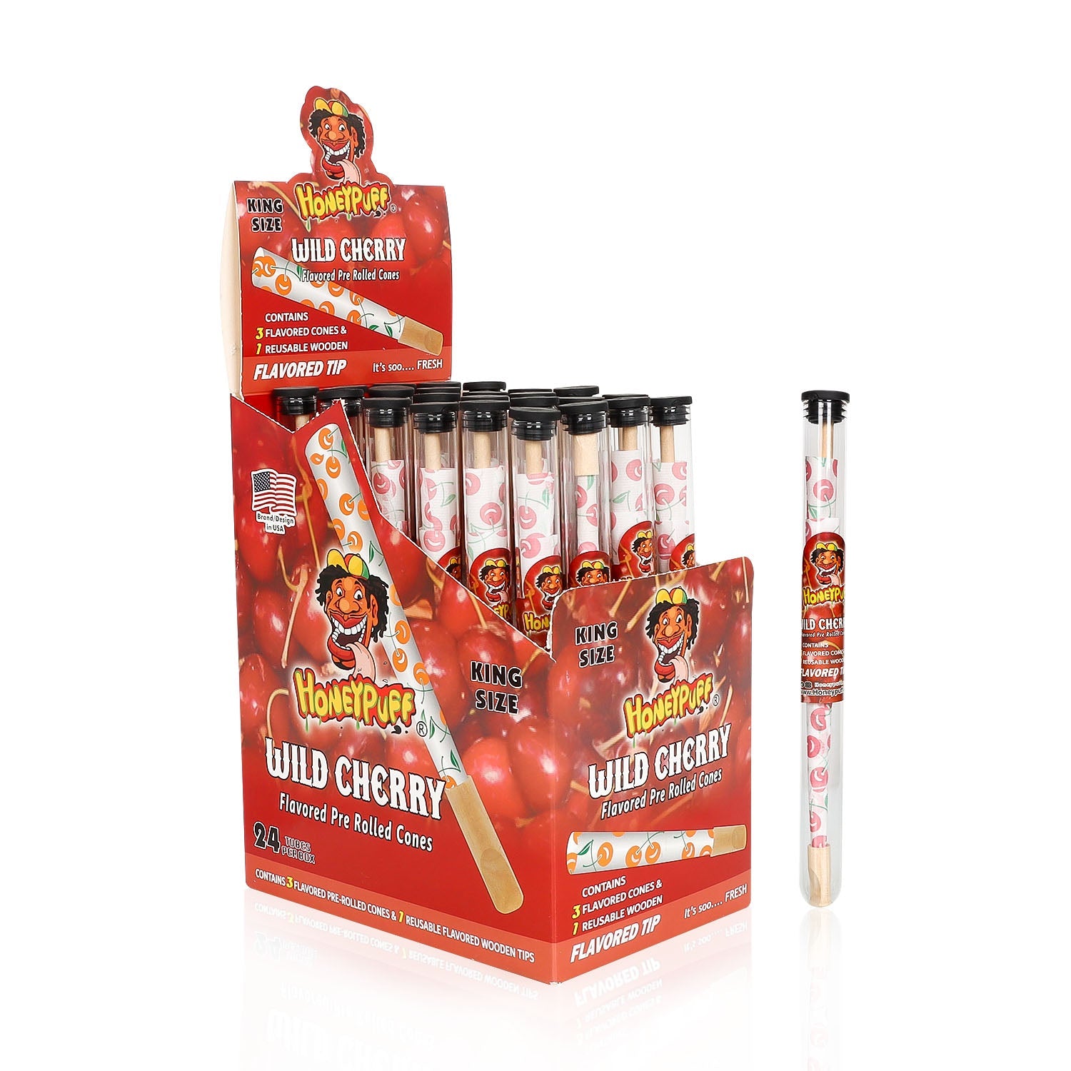 HONEYPUFF WILD CHERRY CONES + FLAVORED TIP