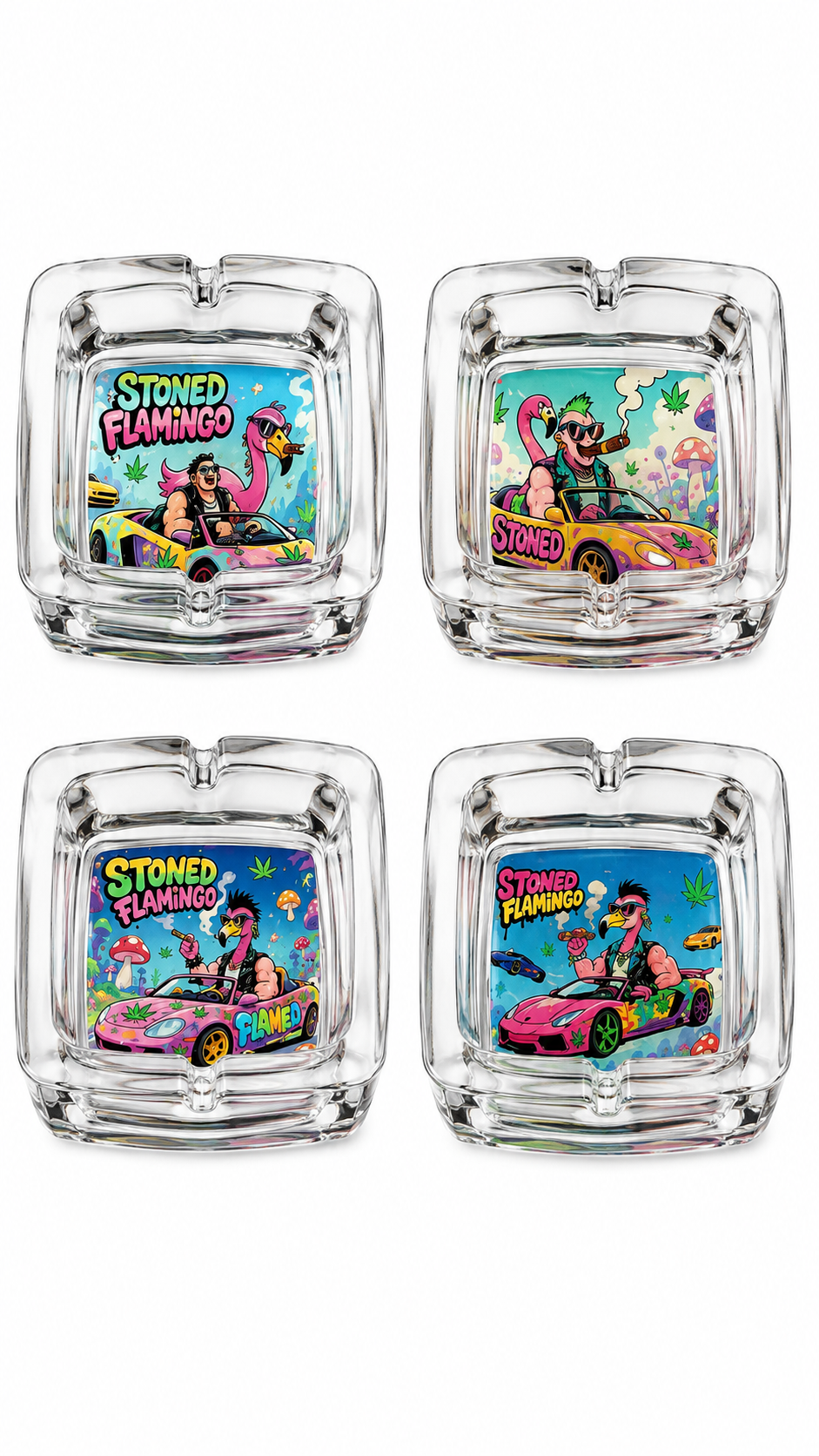 Cenicero de Vidrio Stoned Flamingo