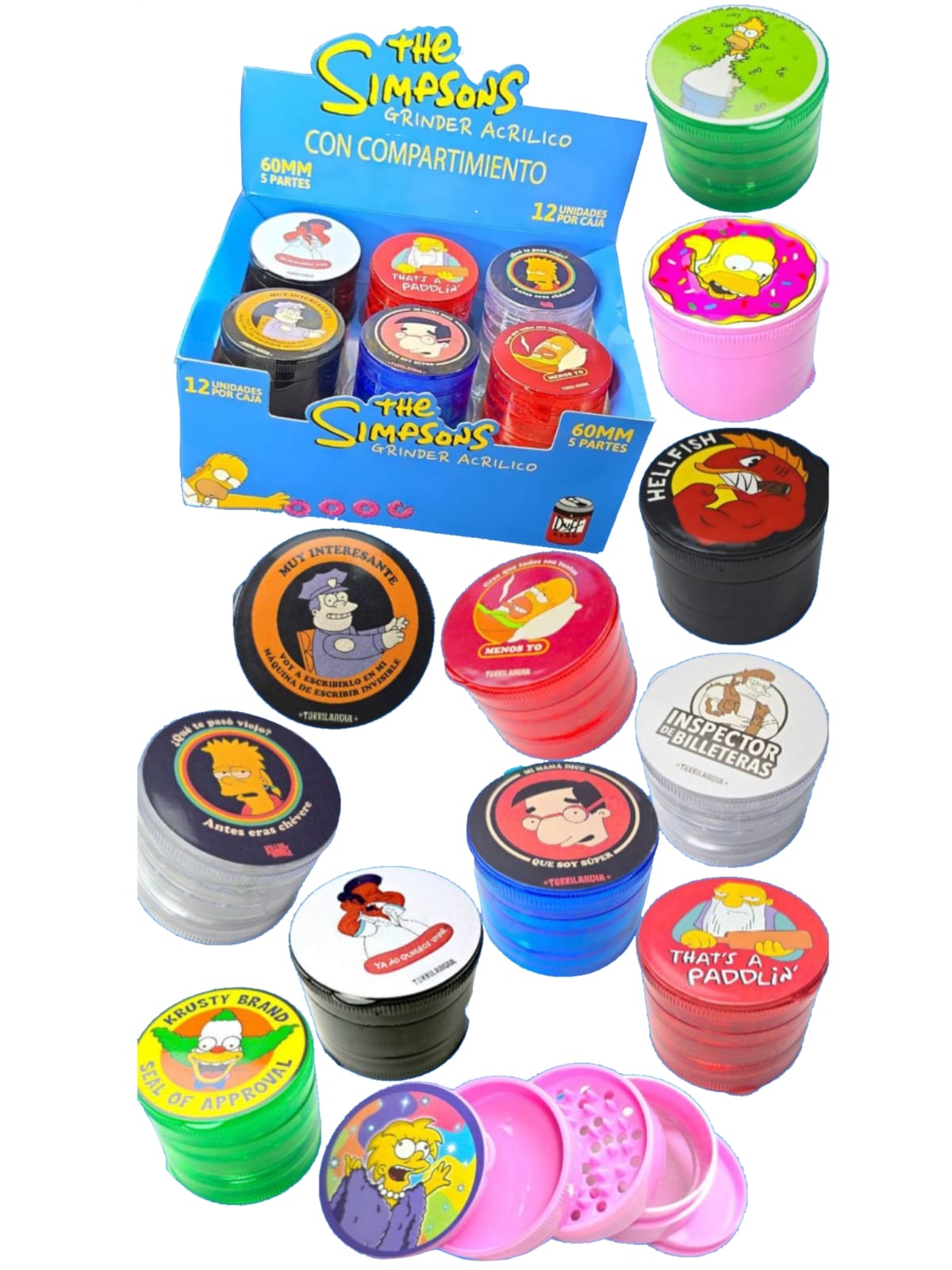Grinder The Simpsons 60 mm – 5 Partes-RANDOM
