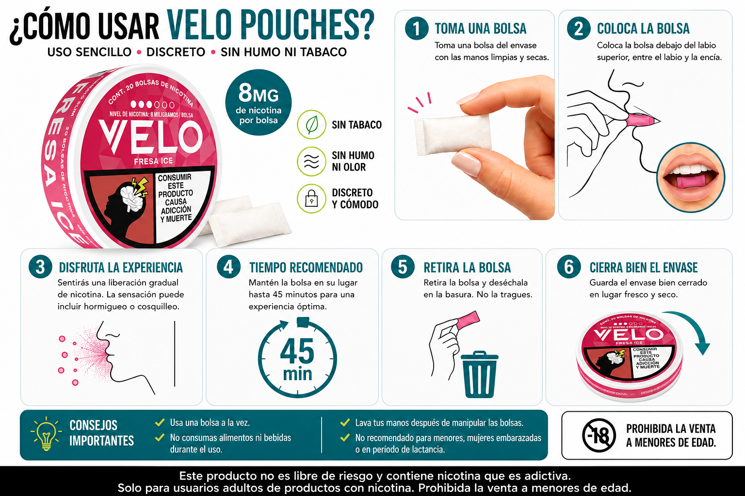 VELO 8 mg – Pouches de Nicotina