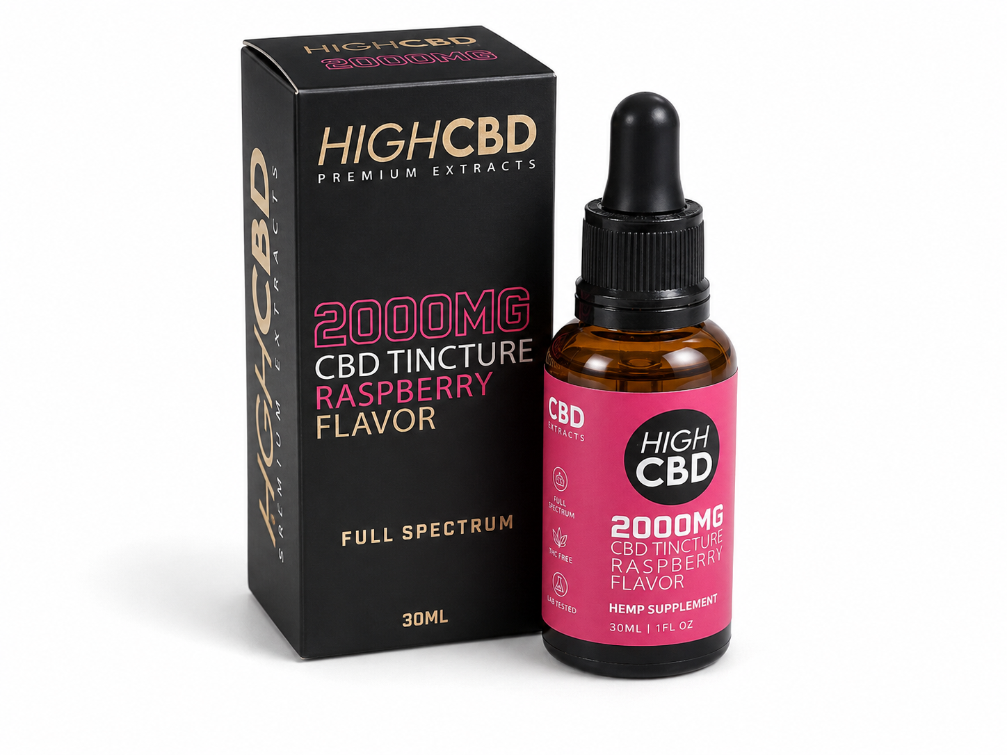 HIGH CBD  TINTURA DE CBD DE FRAMBUESA
