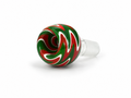 Bowl de Vidrio Macho de 18 mm – Diseño Espiral Verde, Rojo y Blanco