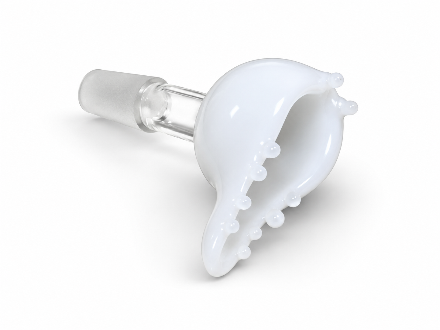 Bowl de Vidrio Blanco Macho de 18 mm – Diseño Orgánico
