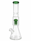 Bong de Vidrio Tipo Beaker con Percolador Verde 16 inch.