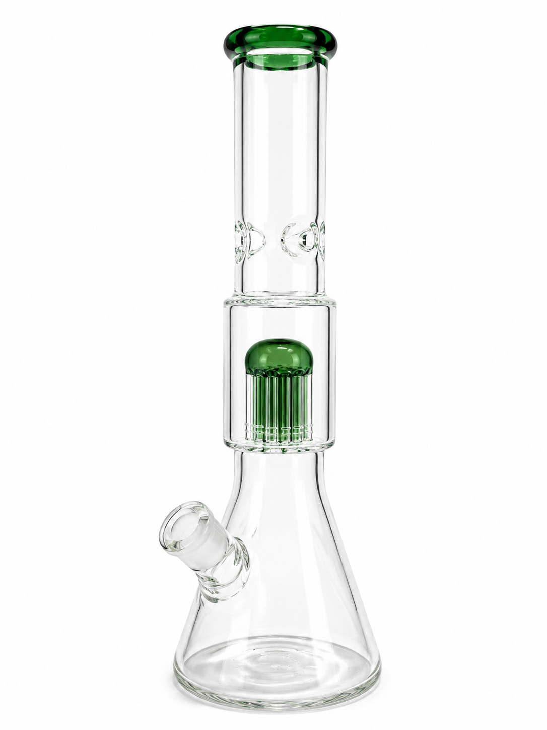 Bong de Vidrio Tipo Beaker con Percolador Verde 16 inch.