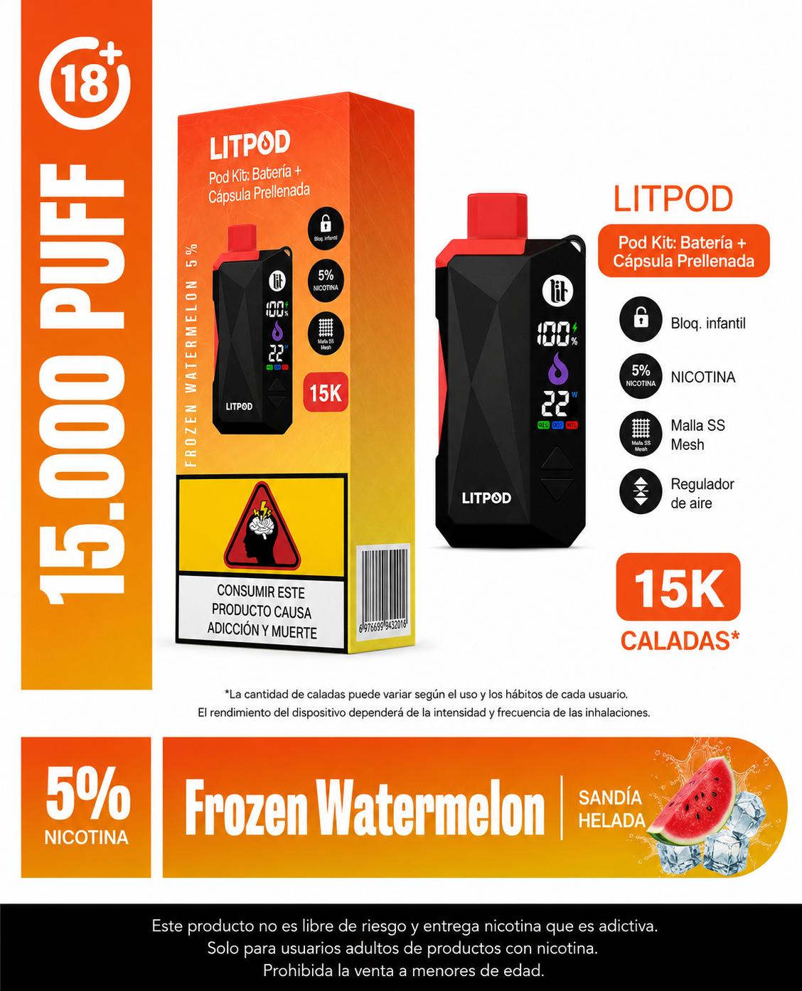 Litpod Pod Kit 15.000 Caladas
