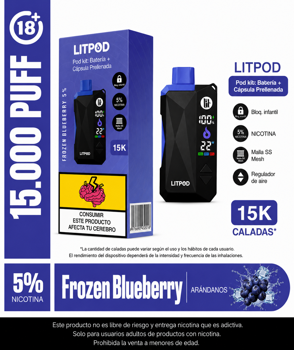 Litpod Pod Kit 15.000 Caladas
