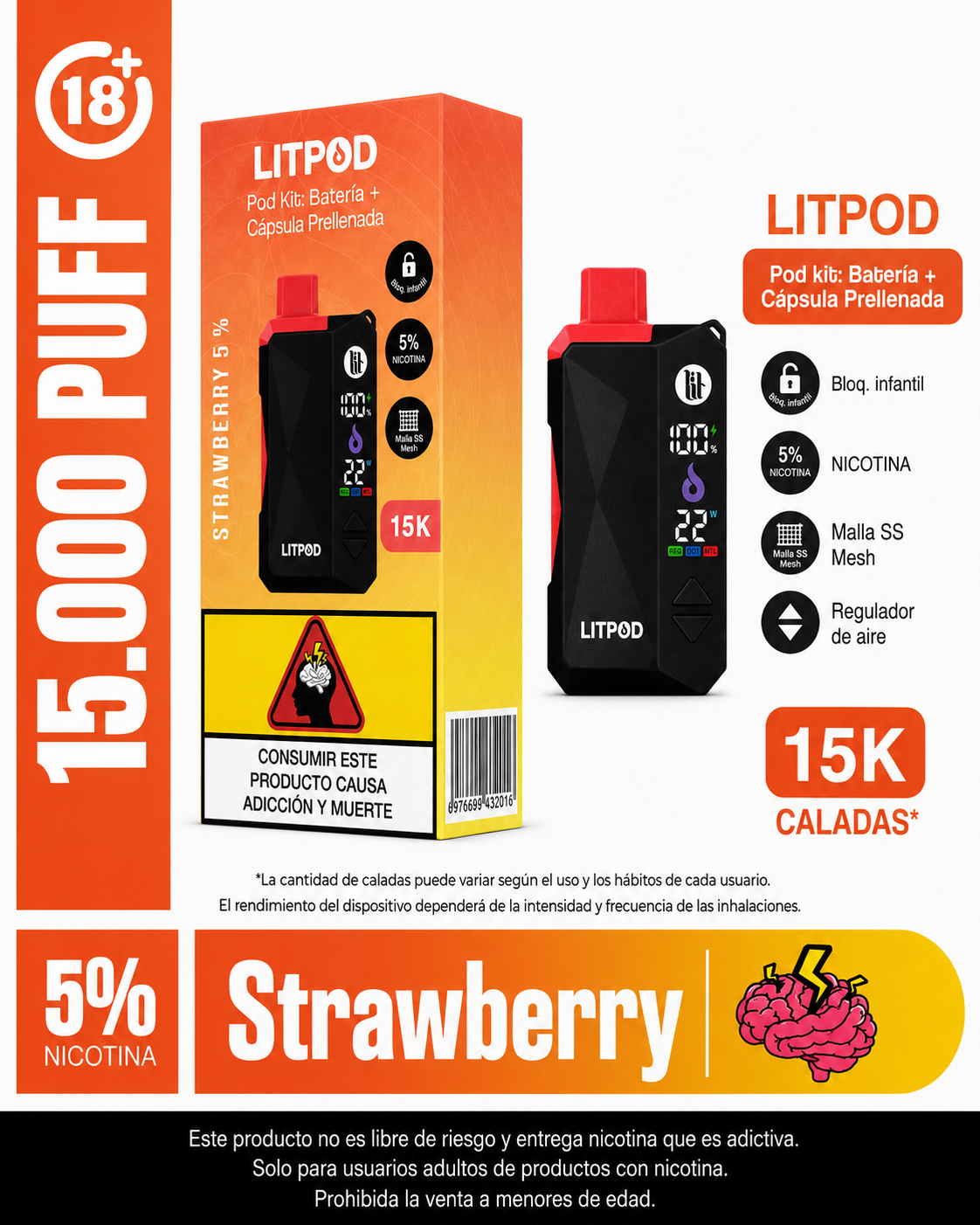 Litpod Pod Kit 15.000 Caladas