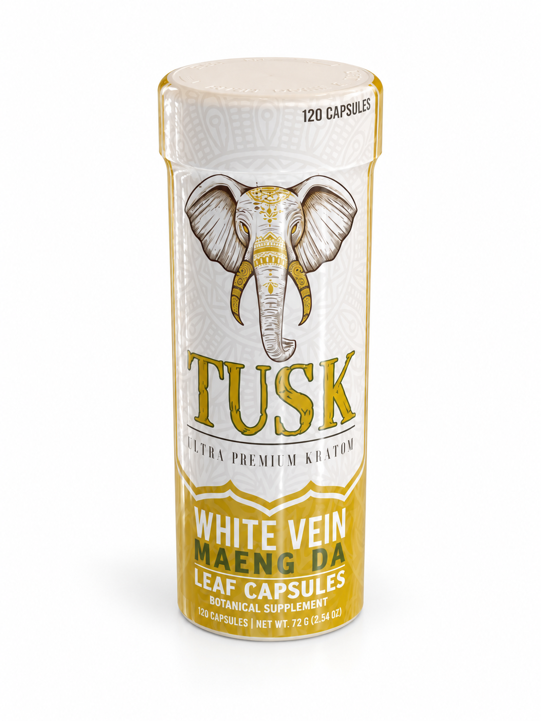 TUSK Ultra Premium Kratom Leaf Capsules – 120 Cápsulas