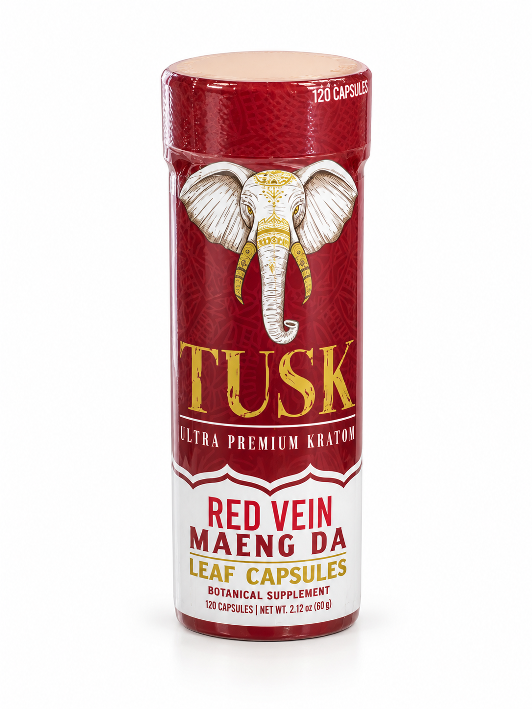 TUSK Ultra Premium Kratom Leaf Capsules – 120 Cápsulas