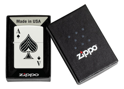 Zippo As de picas Blanco mate