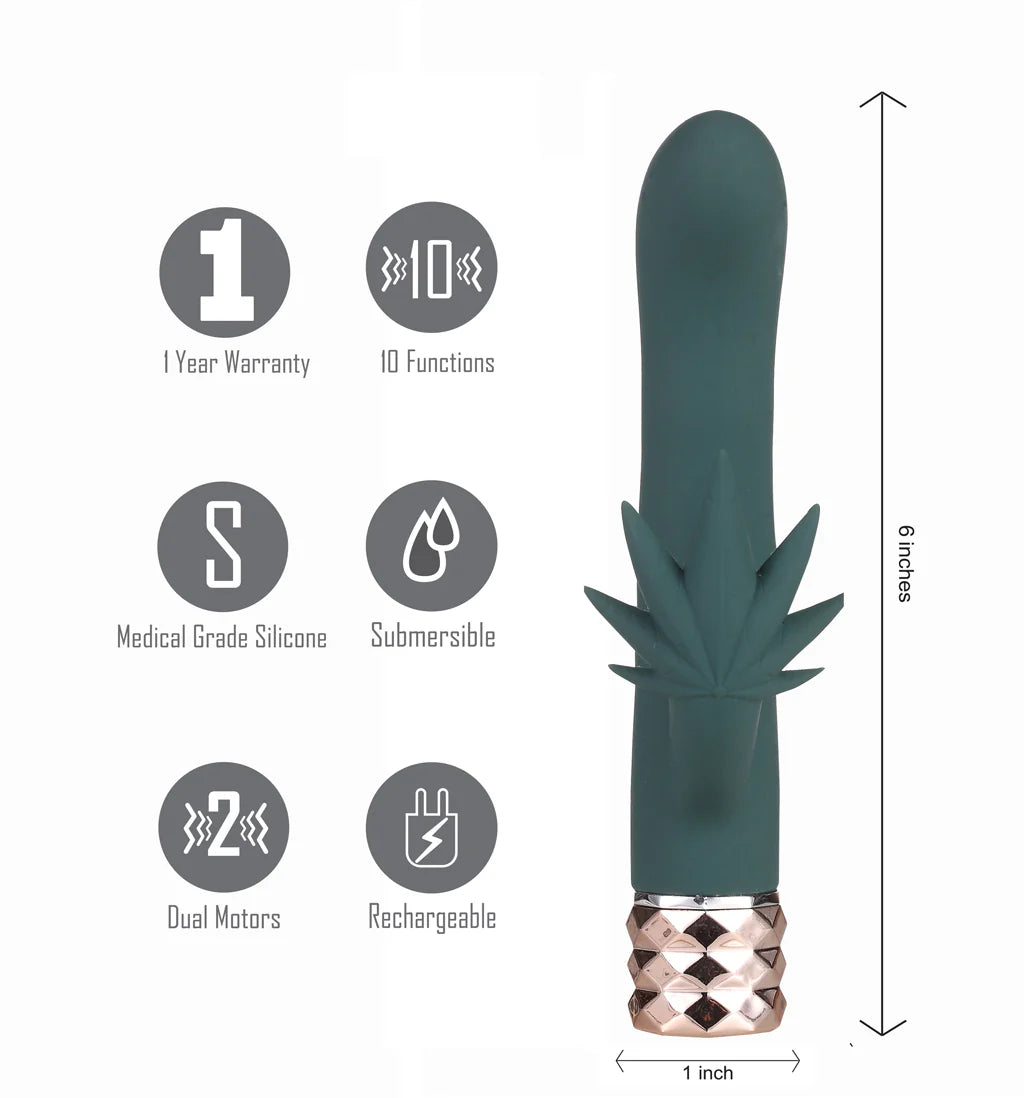 Vibrador de punto G recargable por USB con 10 funciones y gemas de cristal KUSHA