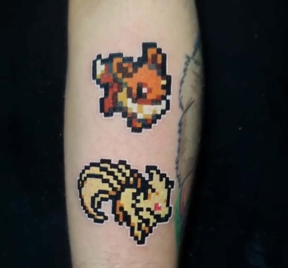 Tattoo pixel art 8 bits