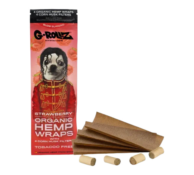 G-ROLLZ HEMP WRAPS + CORN FILTERS STRAWBERRY