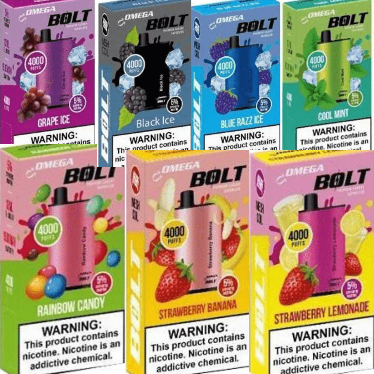 Vape desechable Omega Bolt 4000-Puffs – Green Smokers