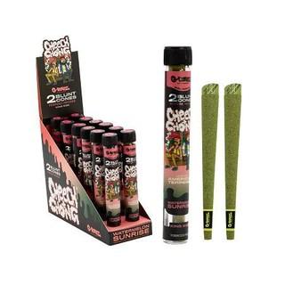 Conos G-Rollz Cheech & Chong Watermelon Sunrise 1¼ con terpenos — paquete de 2. Venta individual; imagen de referencia del proveedor.