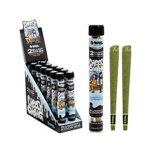 Conos G-Rollz Cheech & Chong Blueberry Kookies 1¼ con terpenos — paquete de 2. Venta individual; imagen de referencia del proveedor.