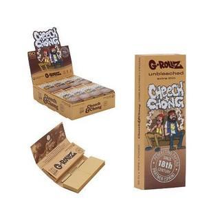 Papeles G-Rollz Cheech & Chong In da Chair sin blanquear 1¼ — 50 papeles + boquillas. Venta individual; imagen de referencia del proveedor.