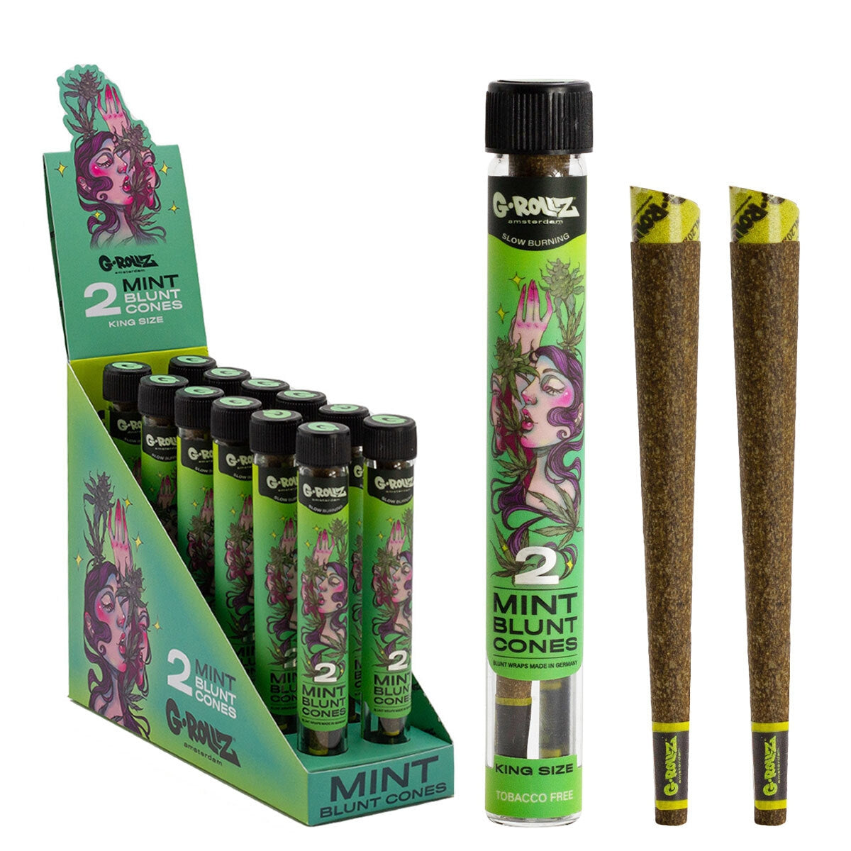 Conos G-Rollz Mint — paquete de 2. Venta individual; imagen de referencia del proveedor.
