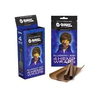 Wraps de cáñamo G-Rollz Blueberry Pop — paquete de 4. Venta individual; imagen de referencia del proveedor.