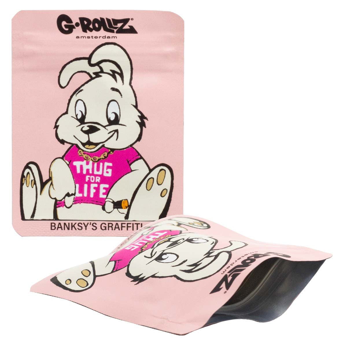 Bolsa G-Rollz Banksy's Graffiti Thug for Life Pink 65 × 85 mm — unidad