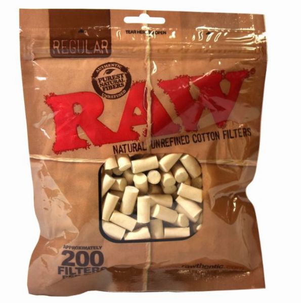 Raw Natural Unrefined Cotton Filters - Regular - Pack of 200