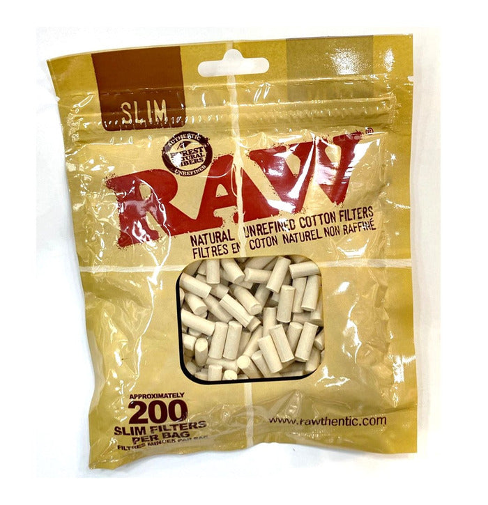 RAW Unrefined Cotton Filters - Slim Natural