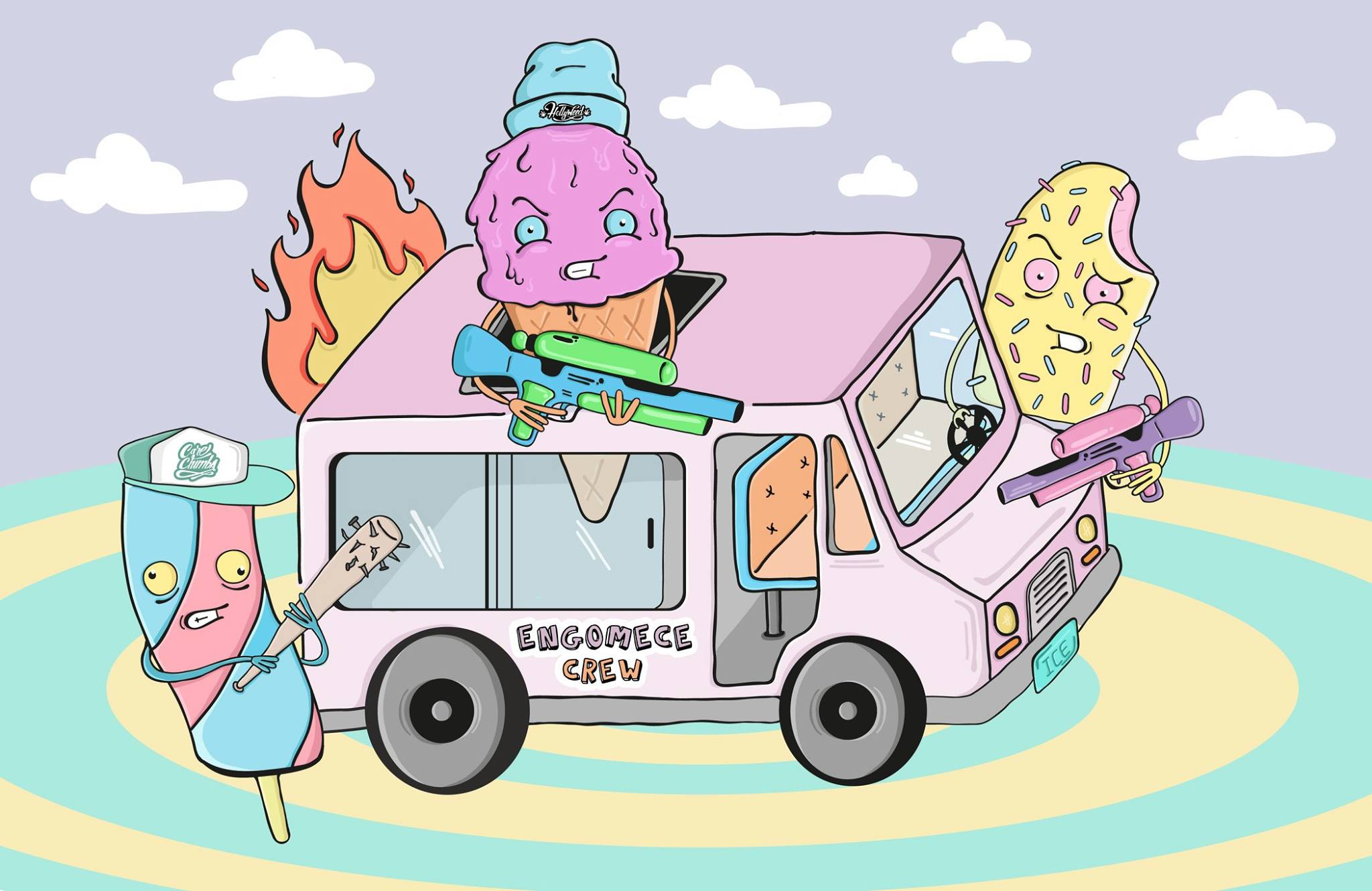 Ilustración Engomece Ice Crew