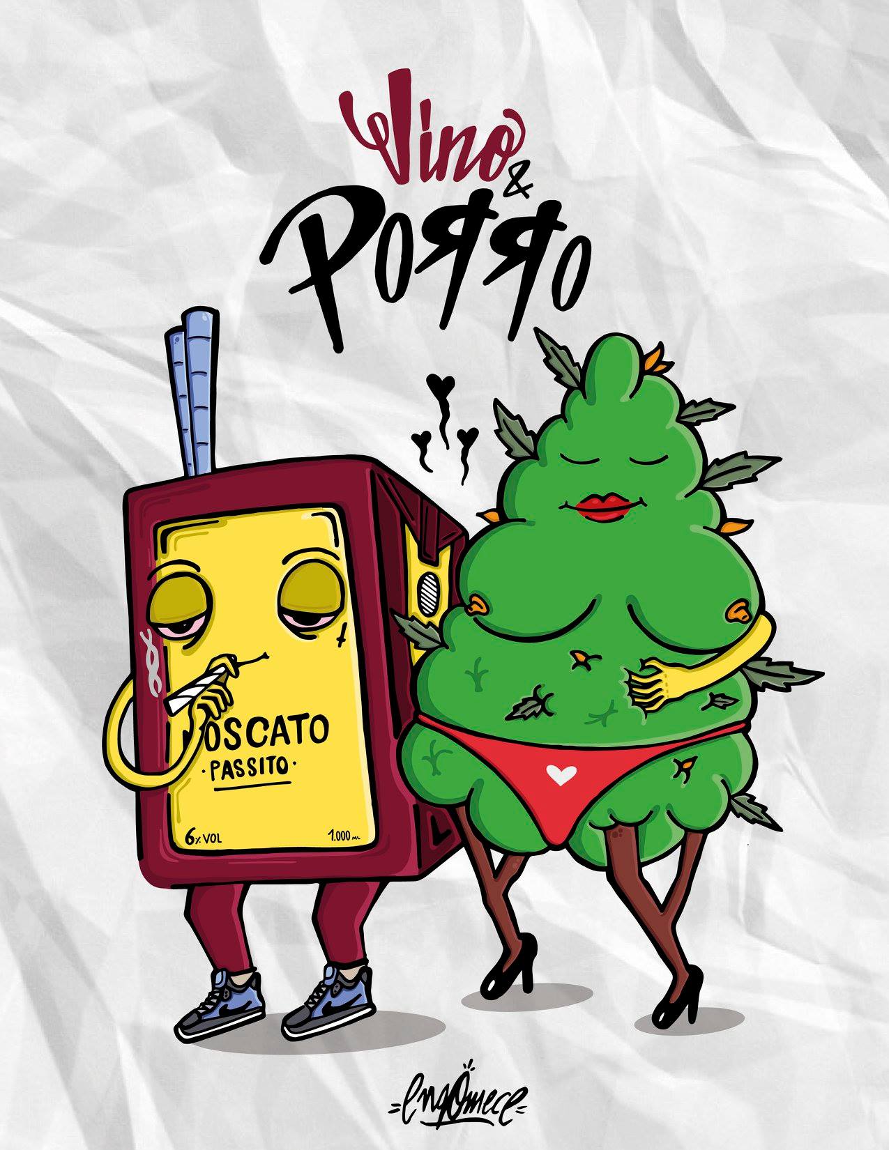 Ilustración Engomece Vino & Porro