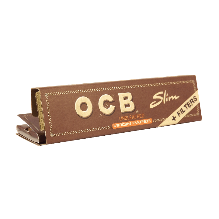 OCB Slim Virgin sin blanquear Con Filtros (32 librillos de 32 papeles y filtros)