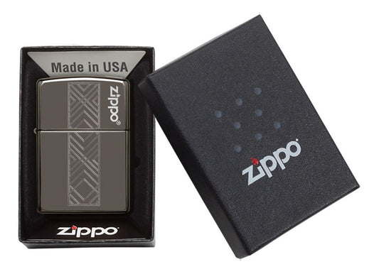 Zippo Negro Hielo Laser Cod 49163