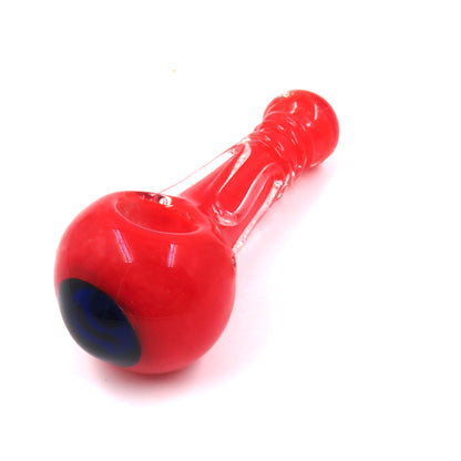 Red spoon pipe with blue ball