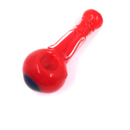 Red spoon pipe with blue ball