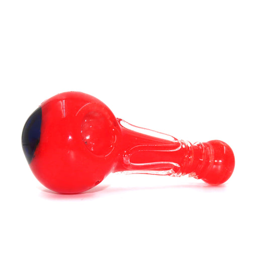Red spoon pipe with blue ball