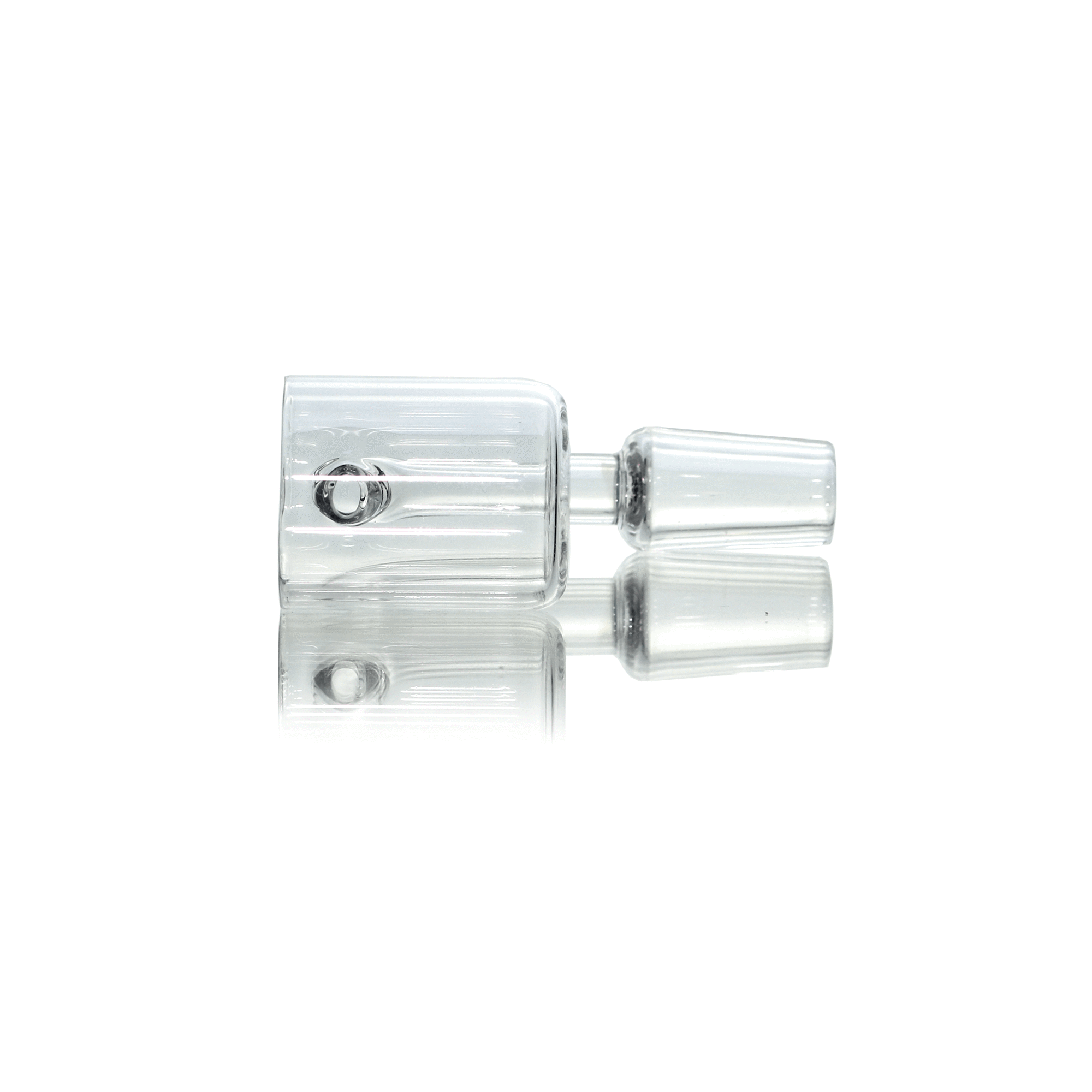 Banger de cuarzo superior plano de 25 mm - Parte inferior redondeada - Copa de inserción 14MM