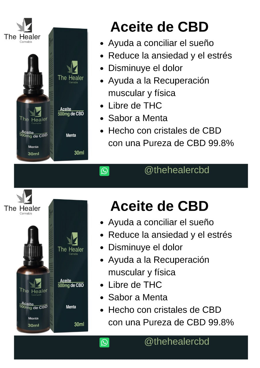 The Healer CBD Oil 500mg sabor menta