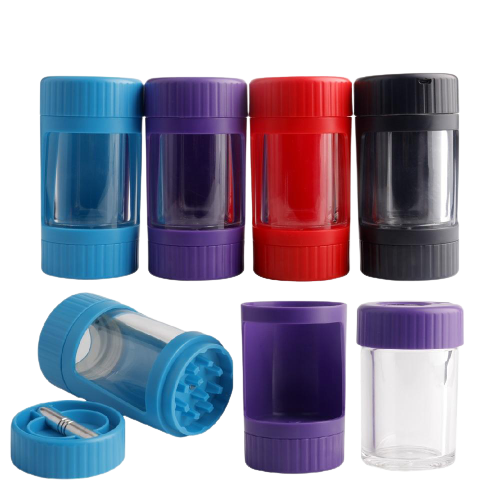 Tarro con iluminacion Led, Grinder y Pipa 3 en 1