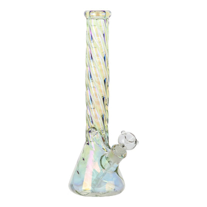 TWISTED IRIDESCENT BONG 16"