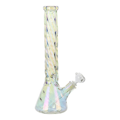 TWISTED IRIDESCENT BONG 16"