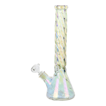 TWISTED IRIDESCENT BONG 16"