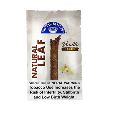 TABACO ROYAL BLUNTS NATURAL LEAF VAINILLA x5 PIEZAS